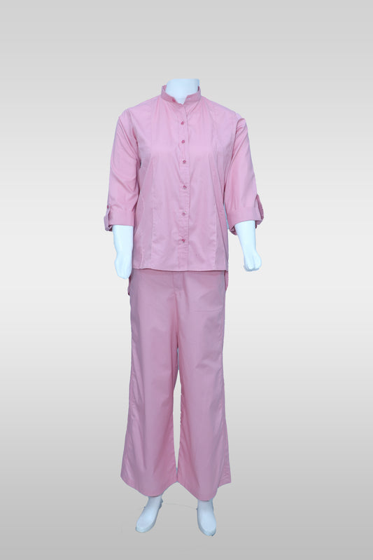 High Low Ban Shirt-Ligh Pink