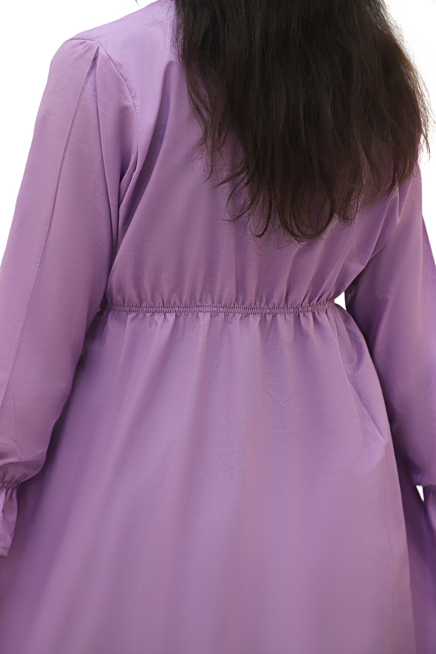 Front Button Maxi Dress -Pastel Purple