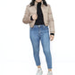 Cropped Puffer Jacket In Beige