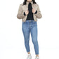 Cropped Puffer Jacket In Beige