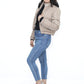 Cropped Puffer Jacket In Beige