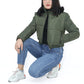 Cropped Puffer Jacket In Green