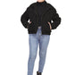 Teddy Faux Fur Bomber Jacket In Black