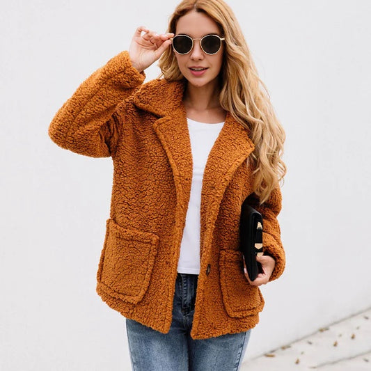 Sherpa Short Coat In Camel