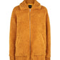 Teddy Faux Fur Bomber Jacket In Camel