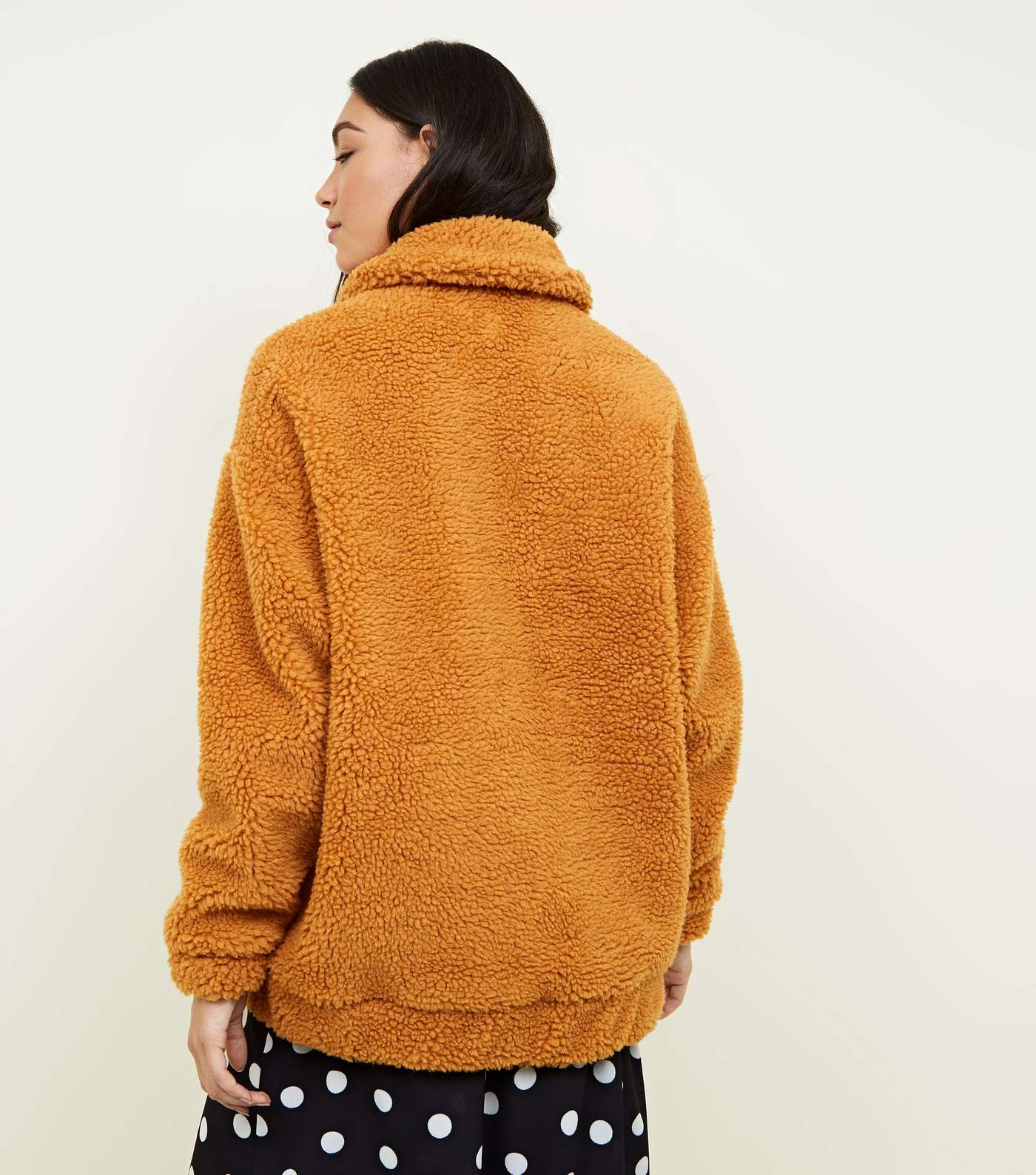 Teddy Faux Fur Bomber Jacket In Camel