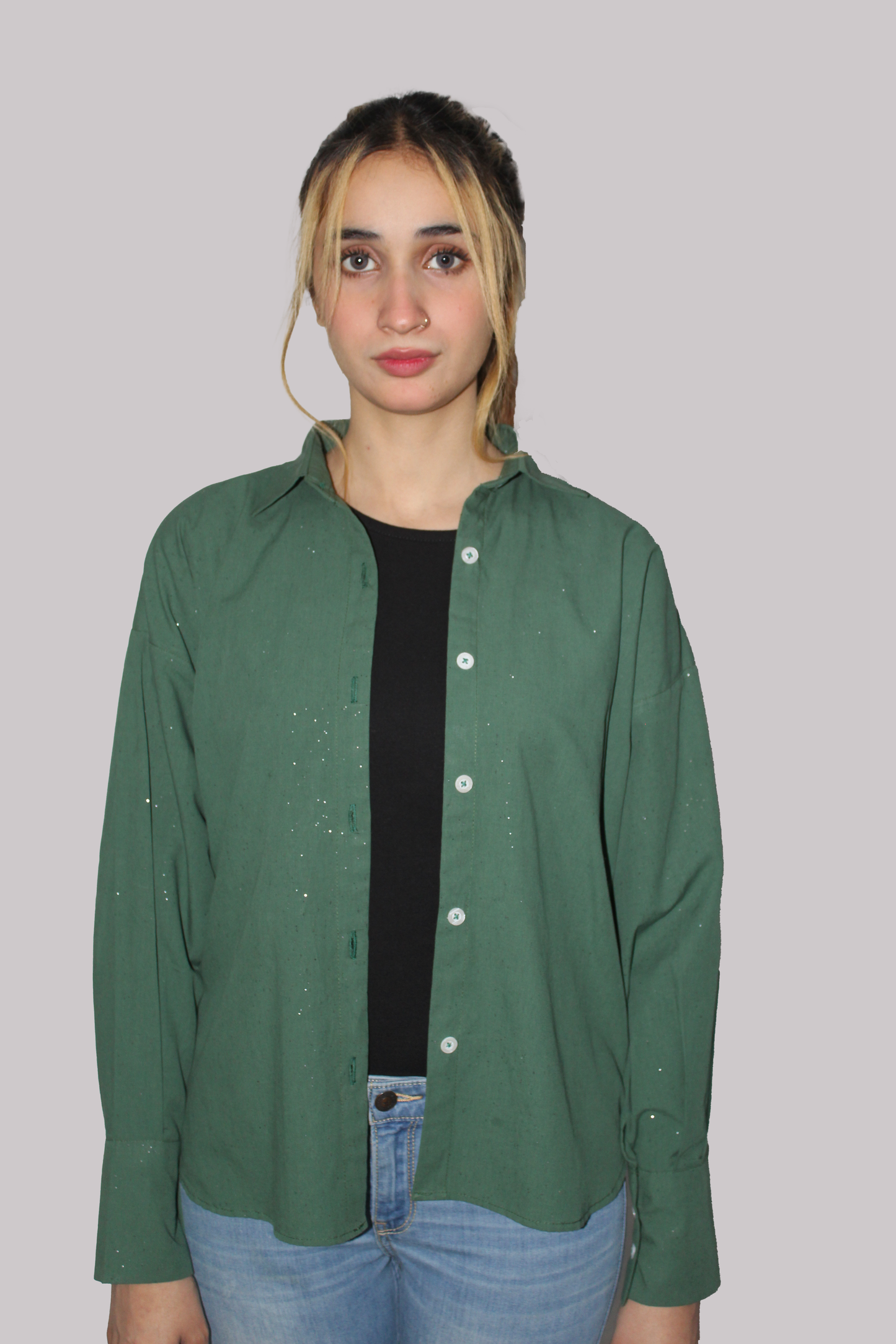 Oversized Shirt- Dark Green